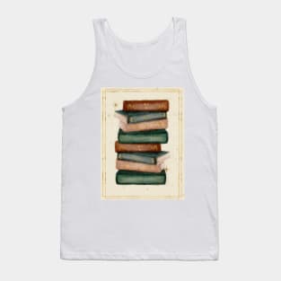 Dark Academia Witchy Aesthetic Book of Shadows Stack Painting Golden Stars Tank Top